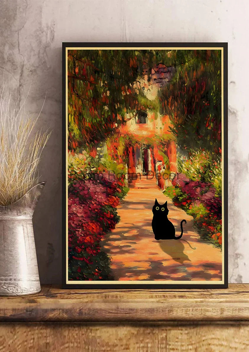 DecorBites™ Cute Digital Cats Cartoon Poster Print