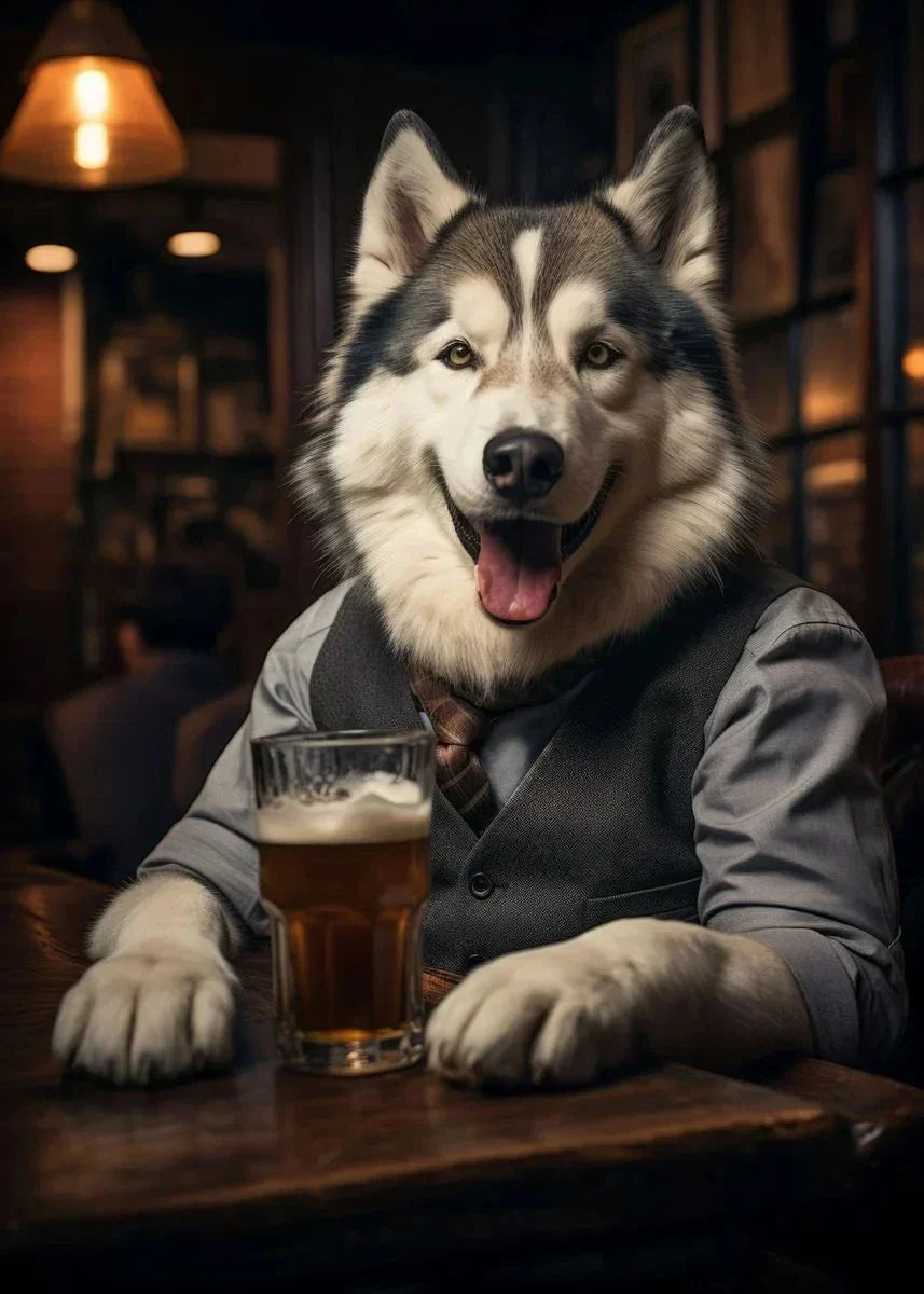 DecorBites™ Dog Pub Canvas Print - Animal Wall Art