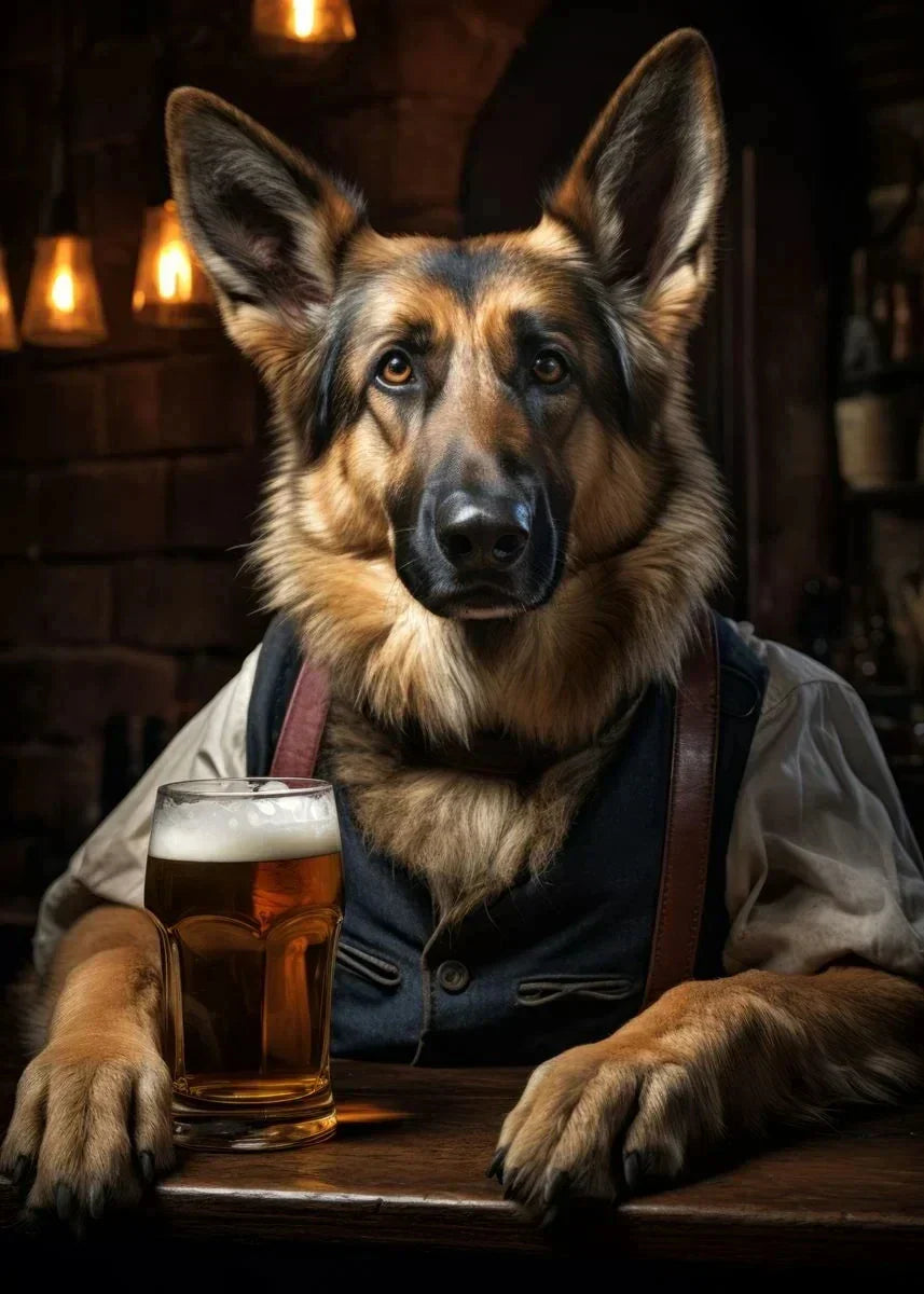 DecorBites™ Dog Pub Canvas Print - Animal Wall Art