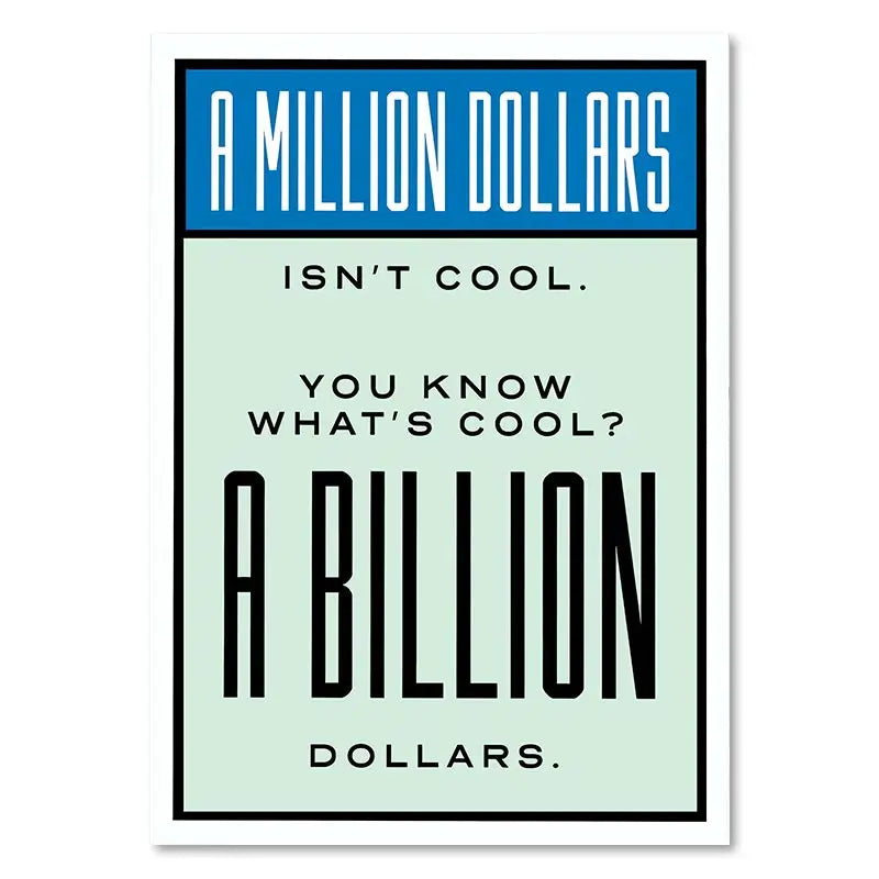 DecorBites™ "Dollar Millionaire Motivational Cartoon Canvas Wall Art"