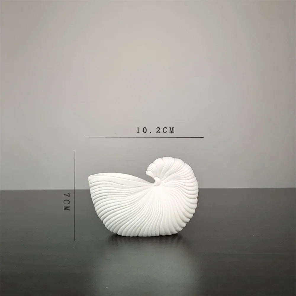 DecorBites™ Elegant Ceramic Vase with Shell Design