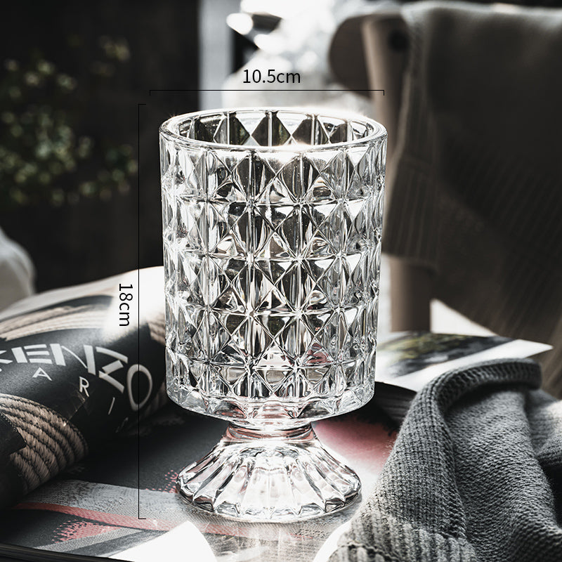 DecorBites™ Elegant Crystal Glass Vase for Flower Arrangement