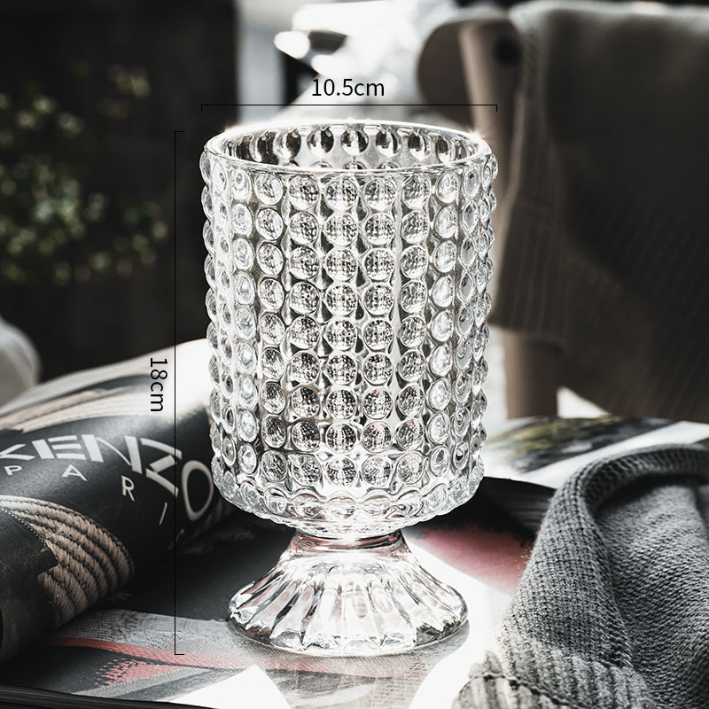 DecorBites™ Elegant Crystal Glass Vase for Flower Arrangement