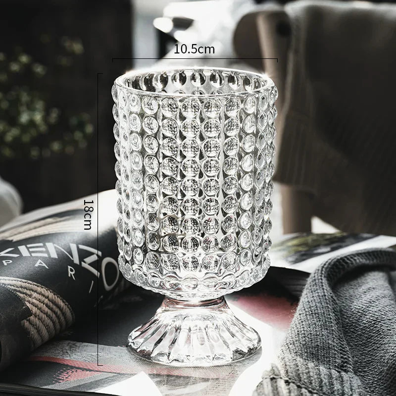 DecorBites™ Elegant Crystal Glass Vase for Flower Arrangement