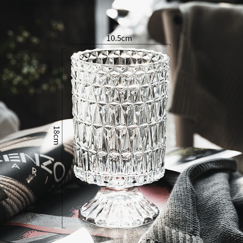 DecorBites™ Elegant Crystal Glass Vase for Flower Arrangement