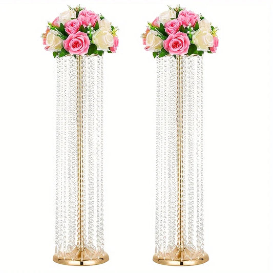 DecorBites™ Elegant Metal Vases for Wedding Decor