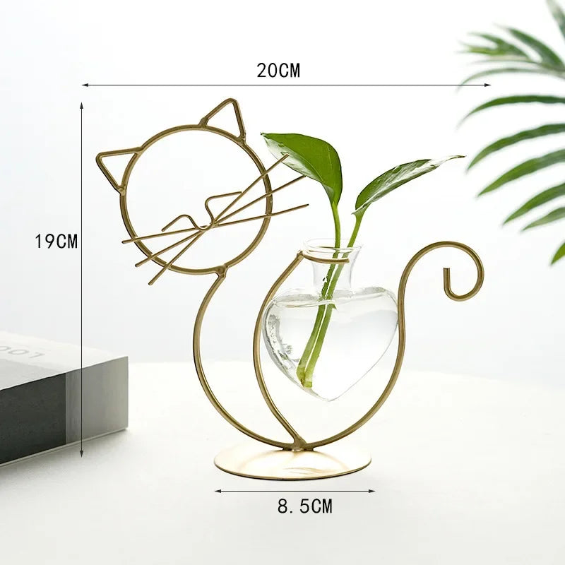 DecorBites™ Flamingo Metal Vase for Home Decor