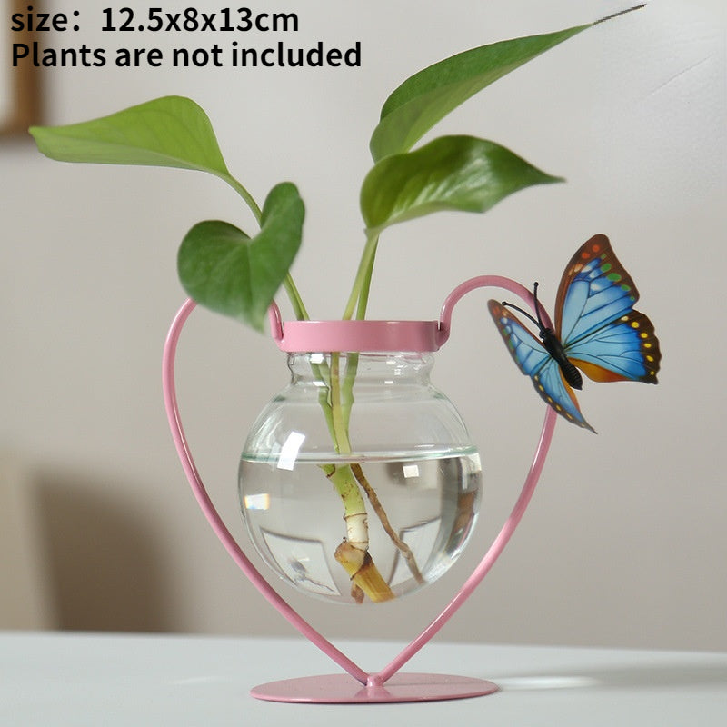 DecorBites™ Flamingo Metal Vase for Home Decor