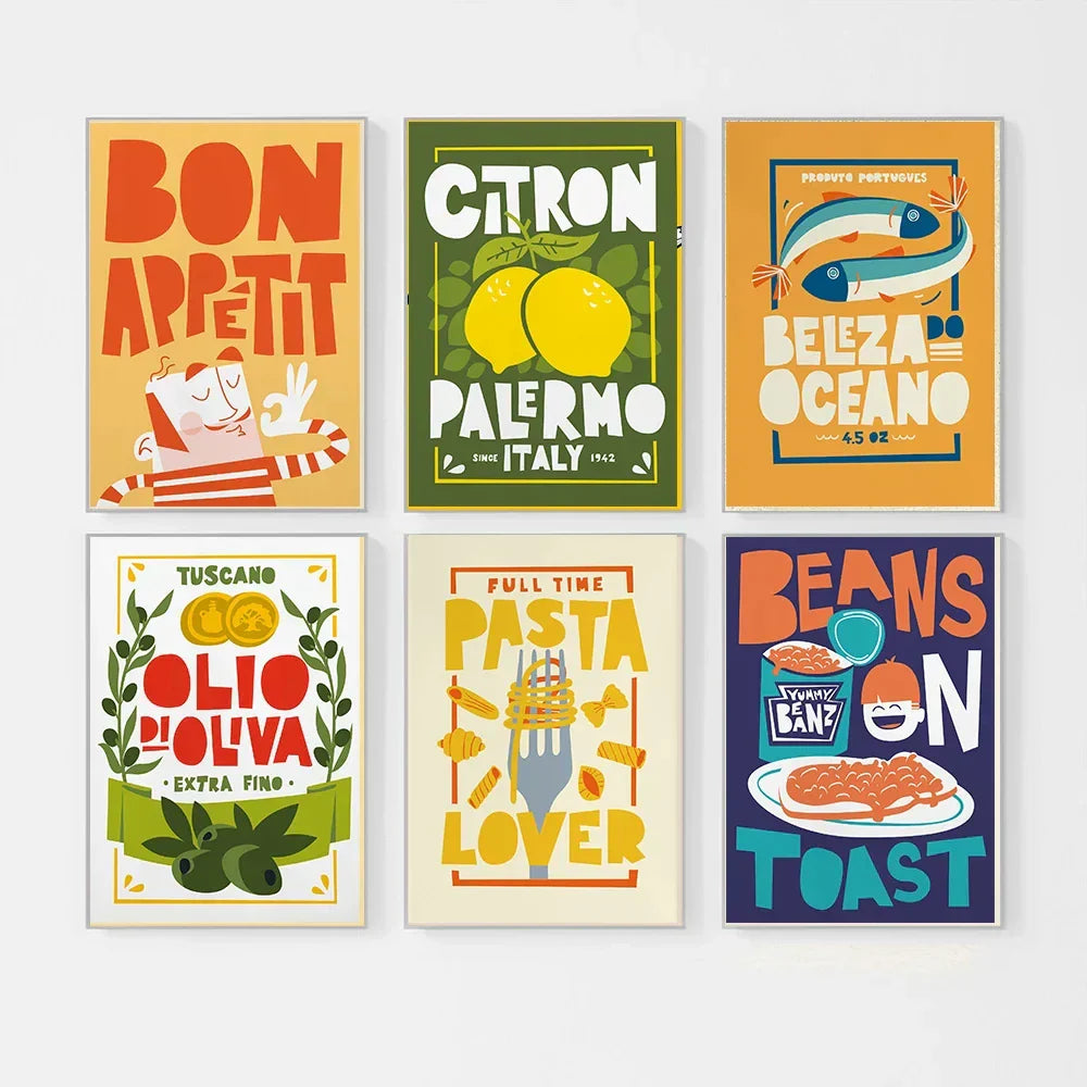 DecorBites™ Fun Beans on Toast Kitchen Canvas Art