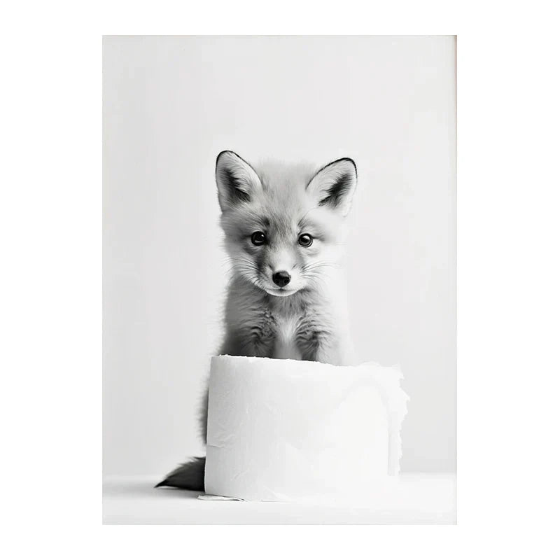 DecorBites™ Funny Animals Canvas Wall Art for Bathroom Home