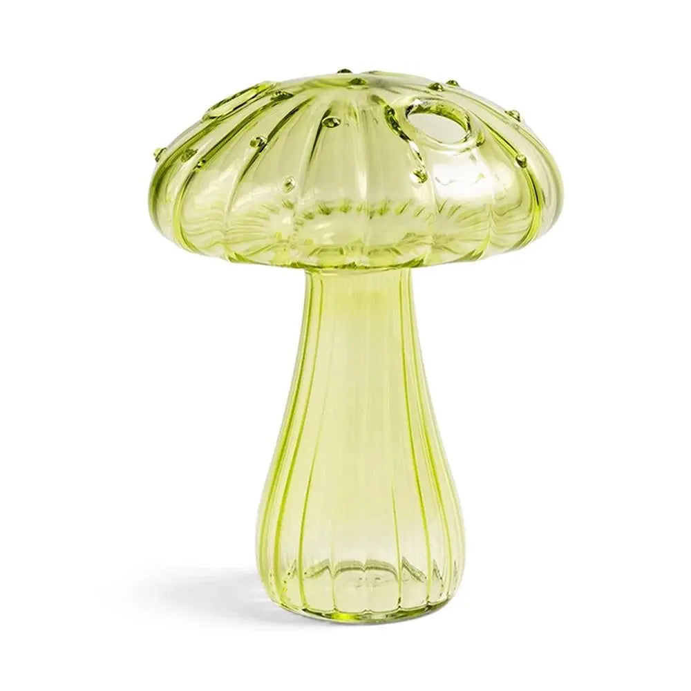 DecorBites™ Glass Mushroom-Shaped Vase for Home Decor