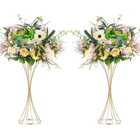 DecorBites™ Gold Iron Flower Vases - Wedding Decor
