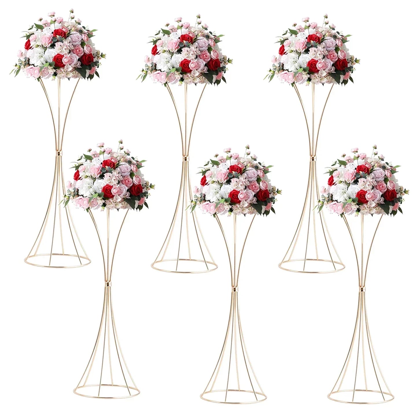 DecorBites™ Gold Metal Trumpet Flower Stand Vases