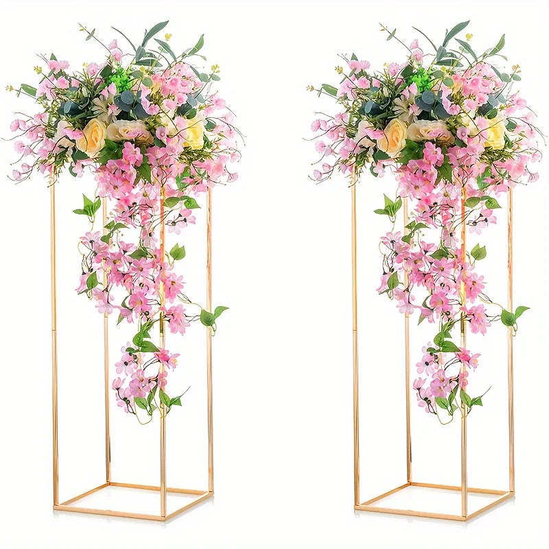DecorBites™ Gold Metal Vase Set for Home Events