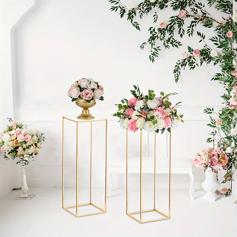 DecorBites™ Gold Metal Vase Set for Home Events