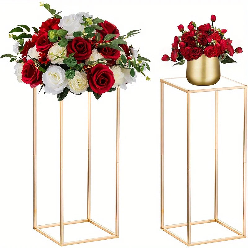 DecorBites™ Gold Metal Vase Set for Home Events
