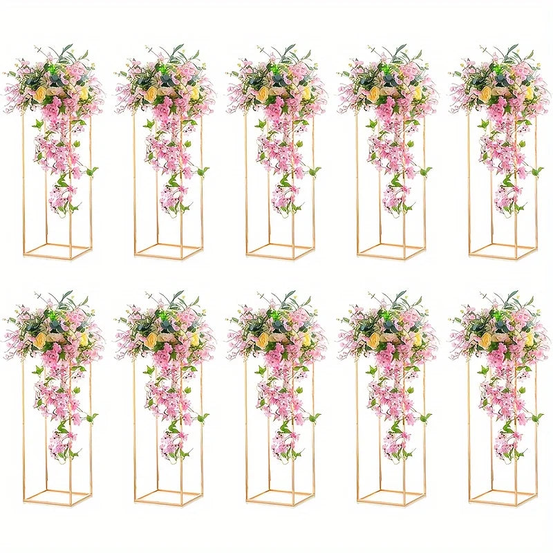DecorBites™ Gold Metal Vase Set for Home Events