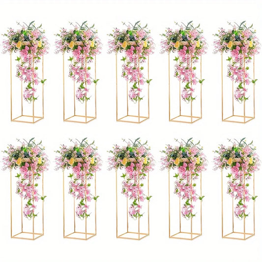 DecorBites™ Gold Metal Vase Set for Home Events