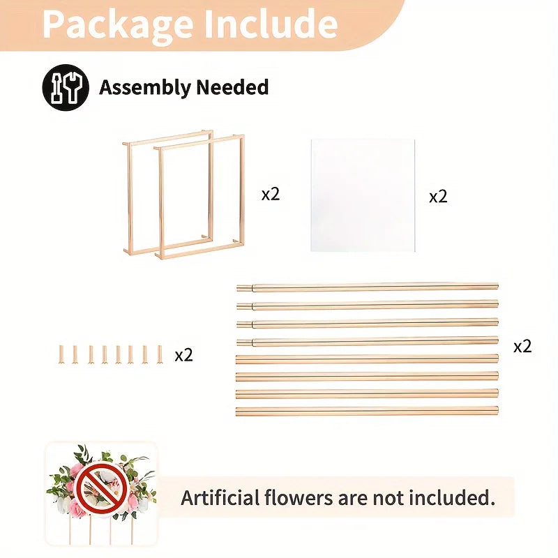 DecorBites™ Gold Metal Vase Set for Home Events