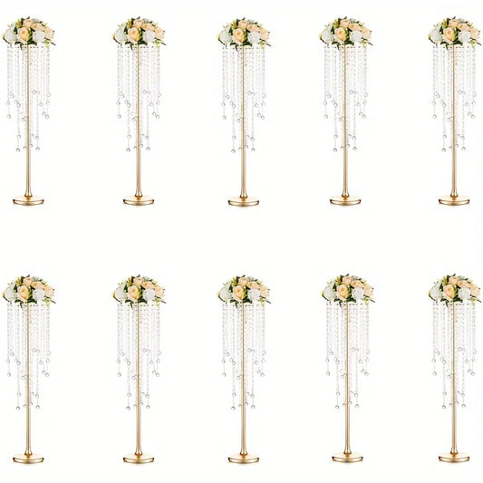 DecorBites™ Gold Metal Vases Set, Elegant 29.6" Height