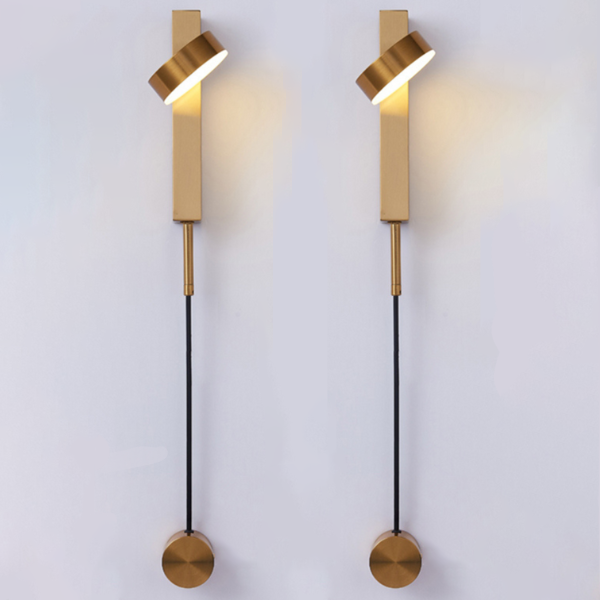 DecorBites™ Gold Wall Lamp with Dimmer Switch