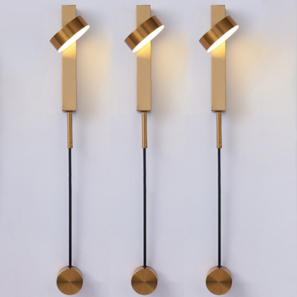 DecorBites™ Gold Wall Lamp with Dimmer Switch