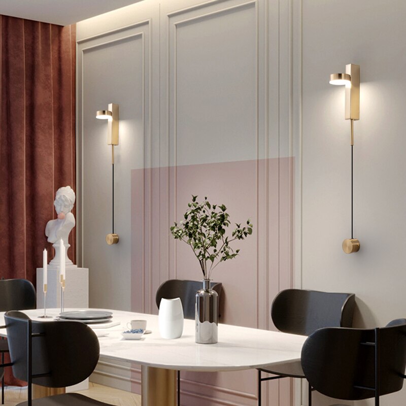 DecorBites™ Gold Wall Lamp with Dimmer Switch