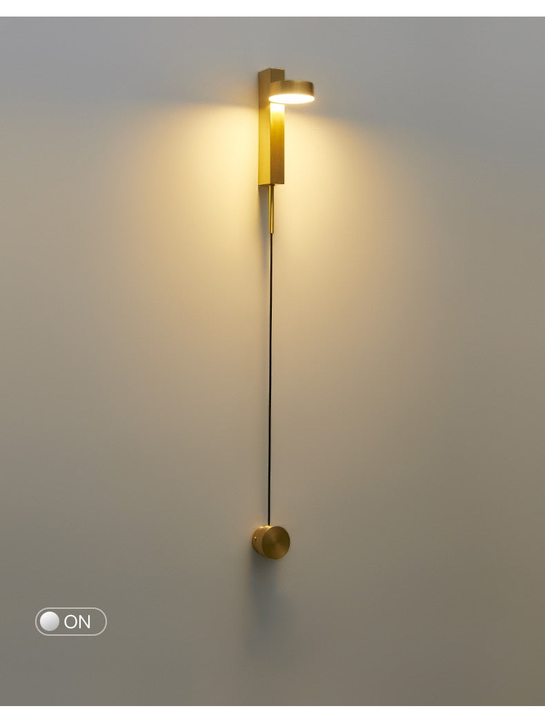 DecorBites™ Gold Wall Lamp with Dimmer Switch