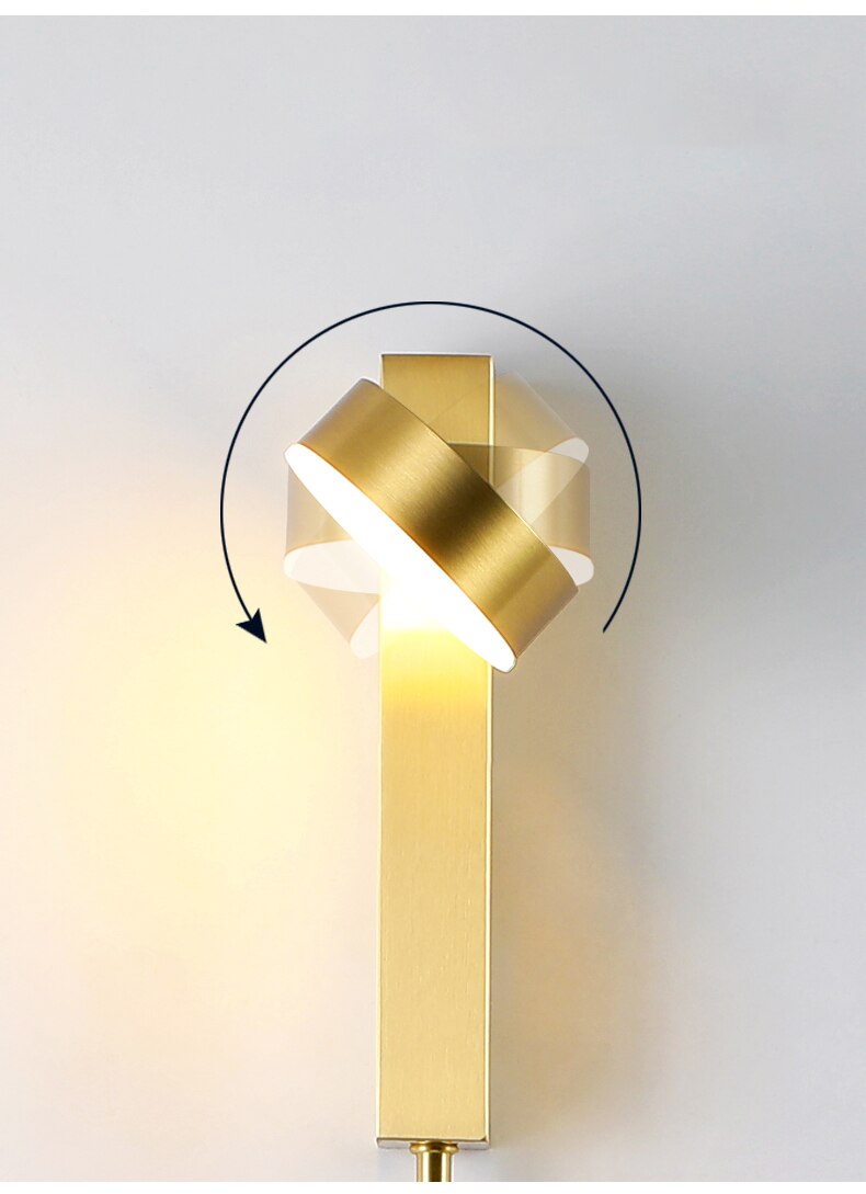 DecorBites™ Gold Wall Lamp with Dimmer Switch