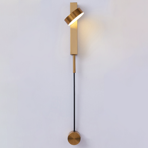 DecorBites™ Gold Wall Lamp with Dimmer Switch