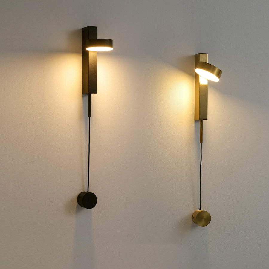 DecorBites™ Gold Wall Lamp with Dimmer Switch