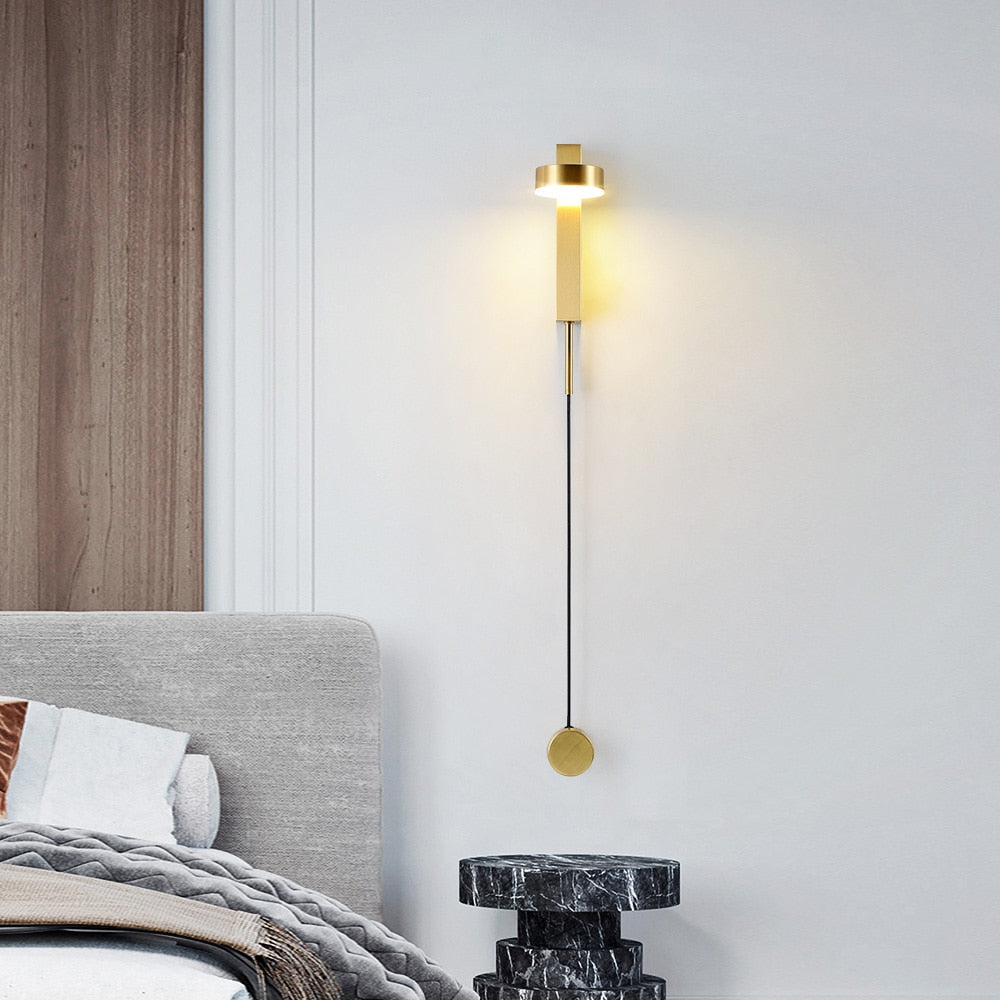 DecorBites™ Gold Wall Lamp with Dimmer Switch