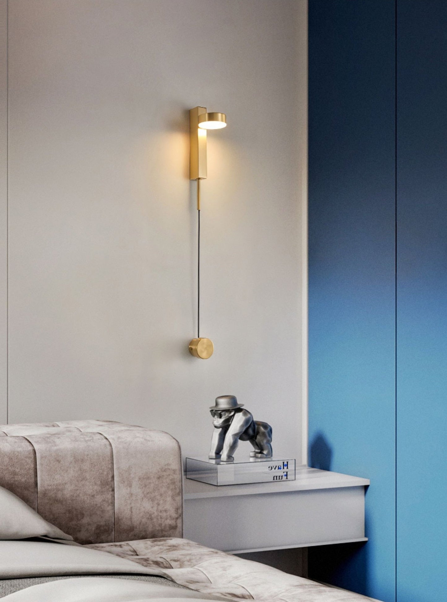DecorBites™ Gold Wall Lamp with Dimmer Switch