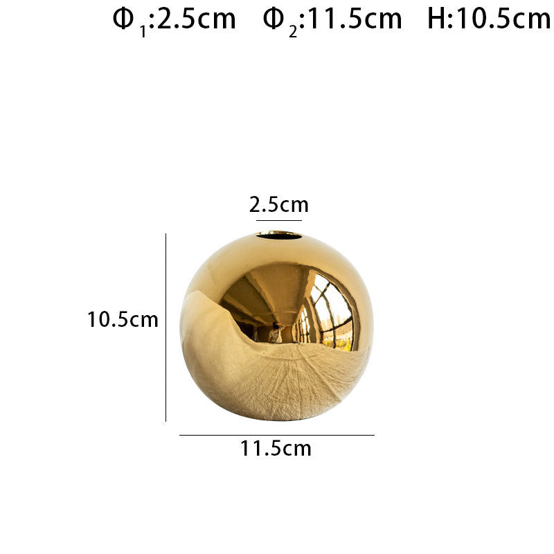 DecorBites™ Golden Ball Ceramic Vase Home Decor