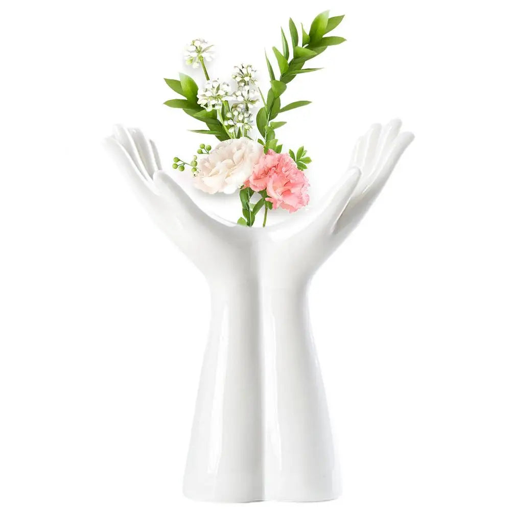 DecorBites™ Hand Shaped Porcelain Flower Vase Home Decor