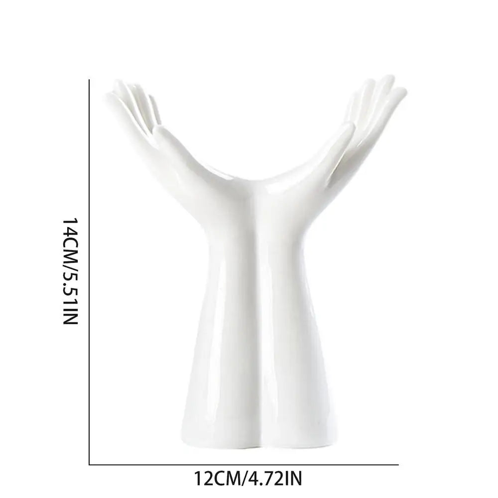 DecorBites™ Hand Shaped Porcelain Flower Vase Home Decor