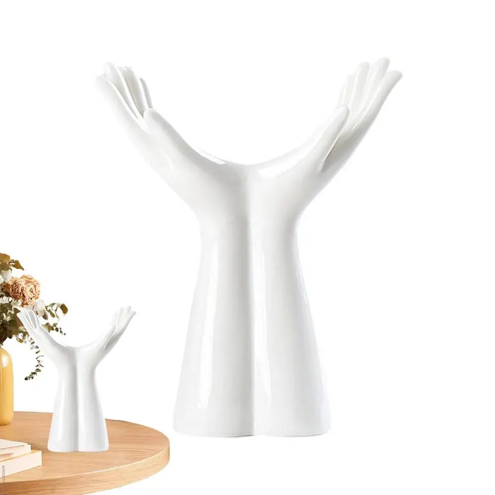 DecorBites™ Hand Shaped Porcelain Flower Vase Home Decor