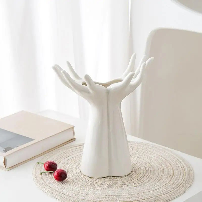 DecorBites™ Hand Shaped Porcelain Flower Vase Home Decor