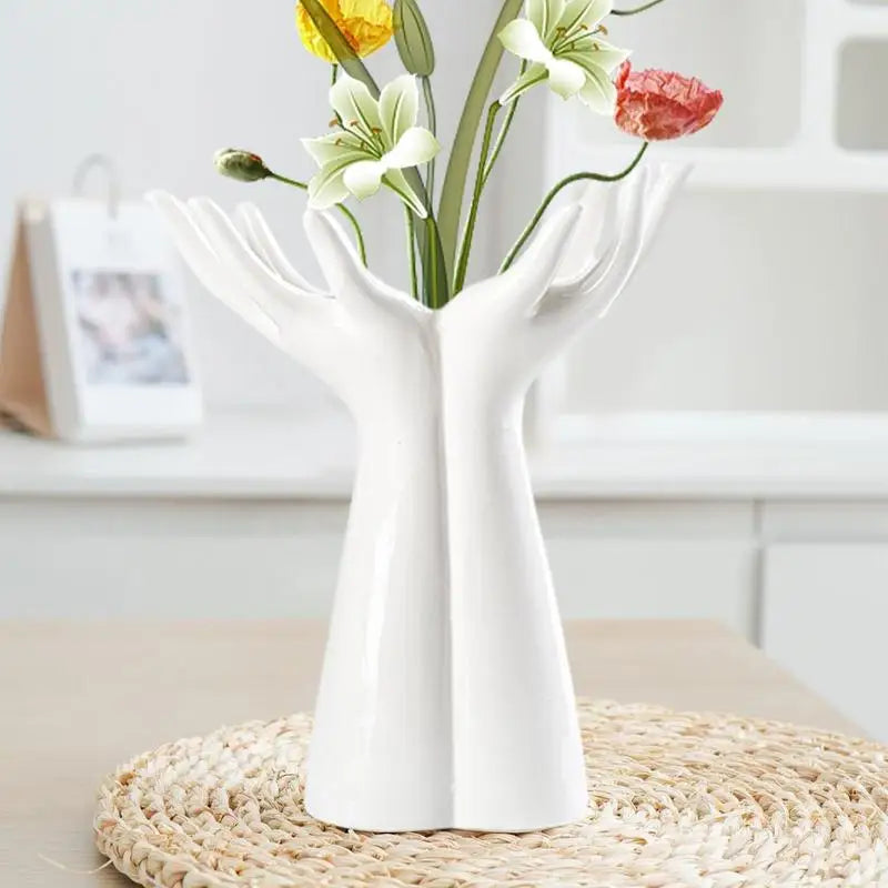 DecorBites™ Hand Shaped Porcelain Flower Vase Home Decor