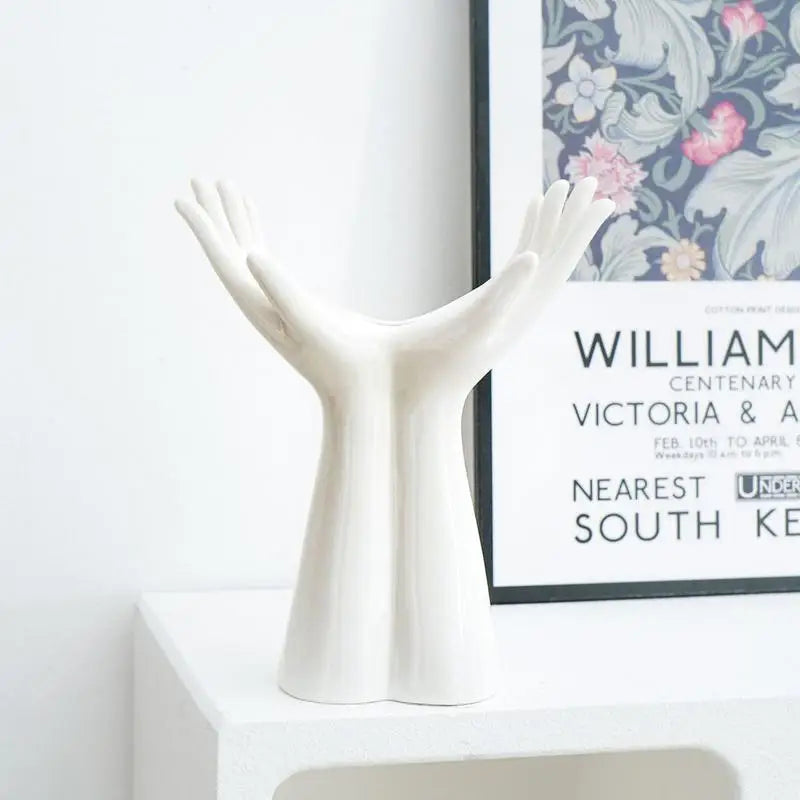 DecorBites™ Hand Shaped Porcelain Flower Vase Home Decor