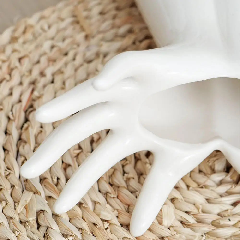 DecorBites™ Hand Shaped Porcelain Flower Vase Home Decor