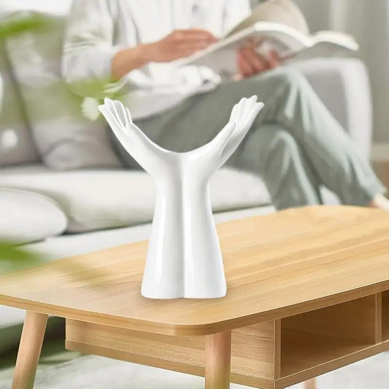 DecorBites™ Hand Shaped Porcelain Flower Vase Home Decor