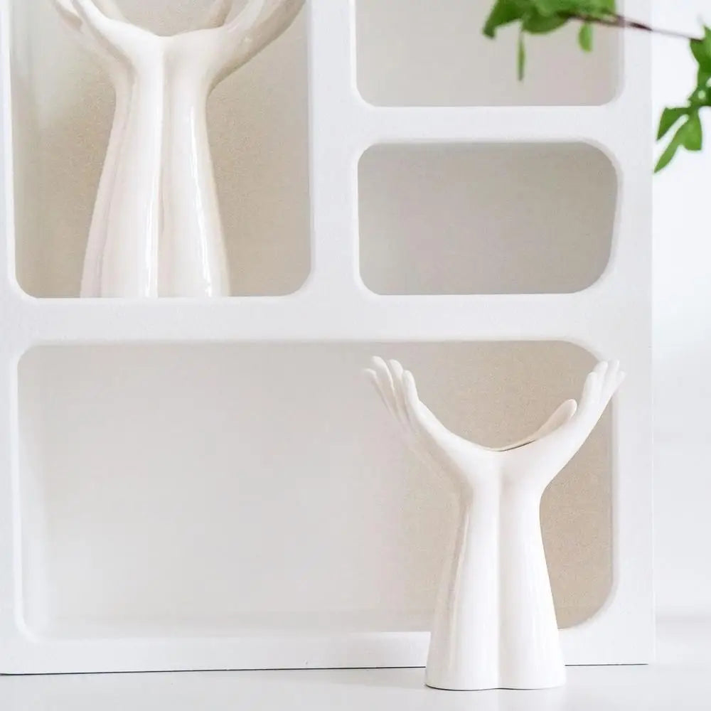 DecorBites™ Hand Shaped Porcelain Flower Vase Home Decor