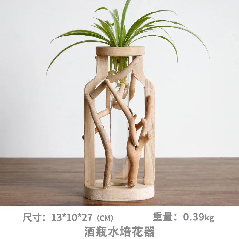 DecorBites™ Handcrafted Wooden Vase for Creative Home Decor