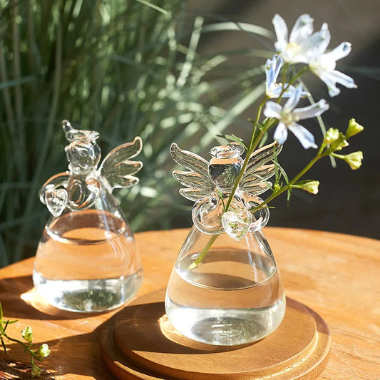 DecorBites™ Handmade Angel Glass Vase - Home Decor
