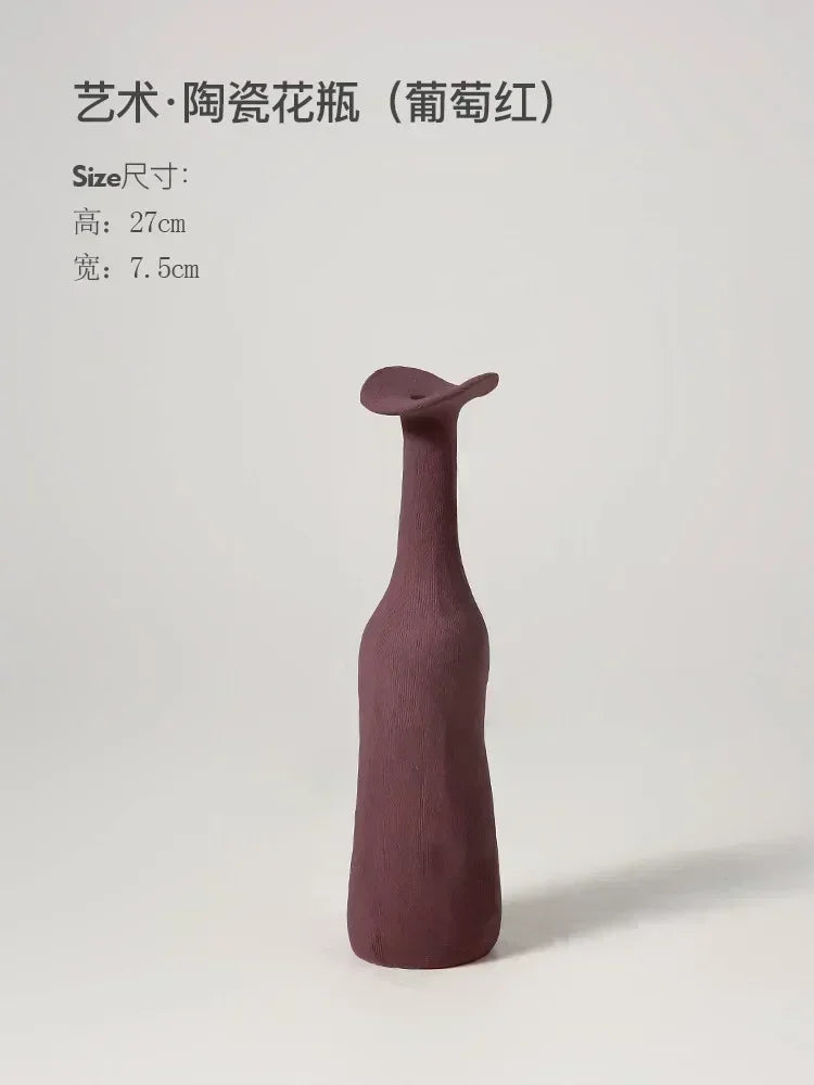 DecorBites™ Handmade Nordic Ceramic Flower Vase for Luxury Home