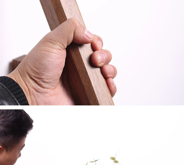 DecorBites™ Handmade Nordic Wooden Wall Vase for Plants