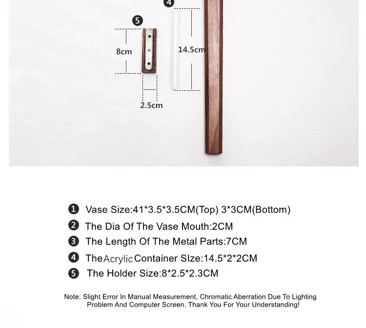 DecorBites™ Handmade Nordic Wooden Wall Vase for Plants