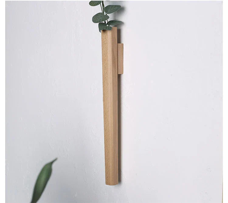 DecorBites™ Handmade Nordic Wooden Wall Vase for Plants