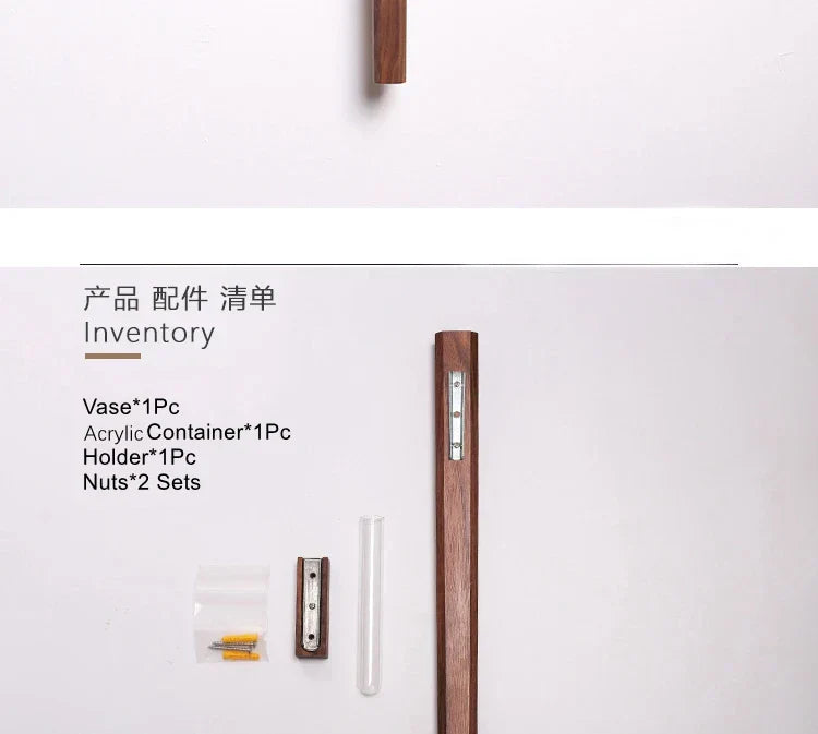 DecorBites™ Handmade Nordic Wooden Wall Vase for Plants